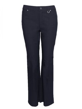 Simon Chang Micro Twill Denim Stretch Tummy Control Trousers - black